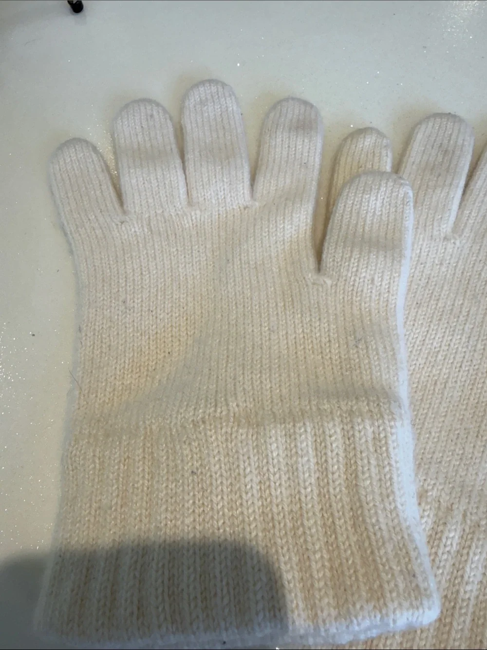 Cashmere Cream Knit Winter Gloves Scotland